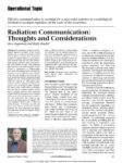 Radiation Communication Thoughts