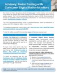 Advisory: Radon Testing with Consumer Digital Radon Monitors